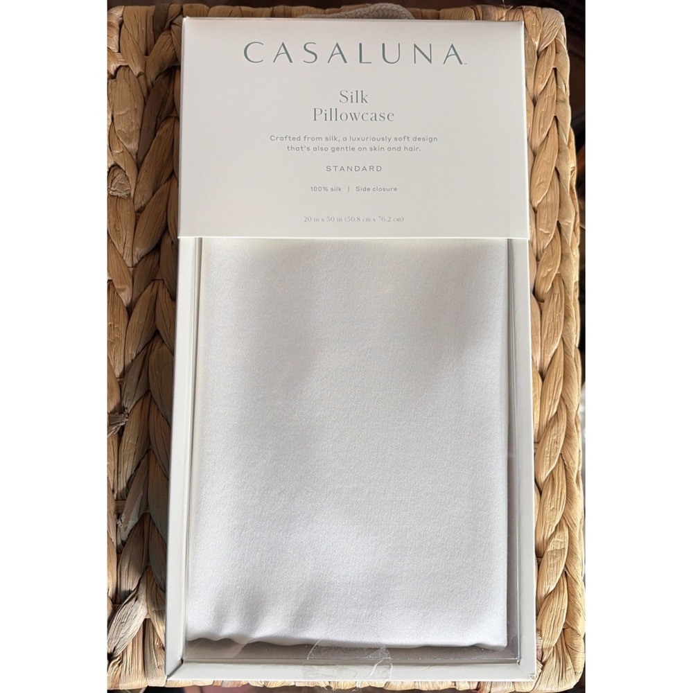 Casaluna™ Standard Solid Silk Pillowcase (1) in White